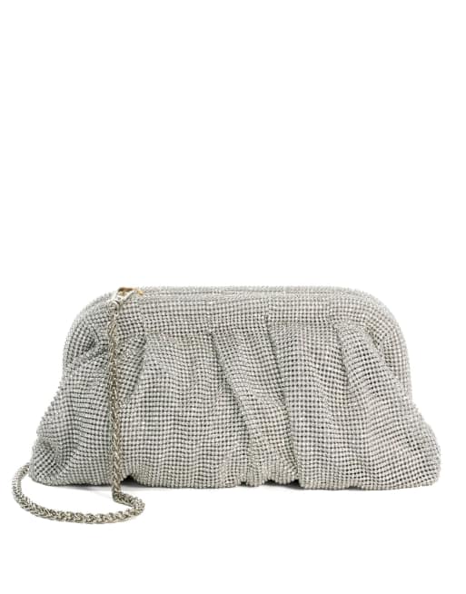 Dune London Elegent clutch bag in silver