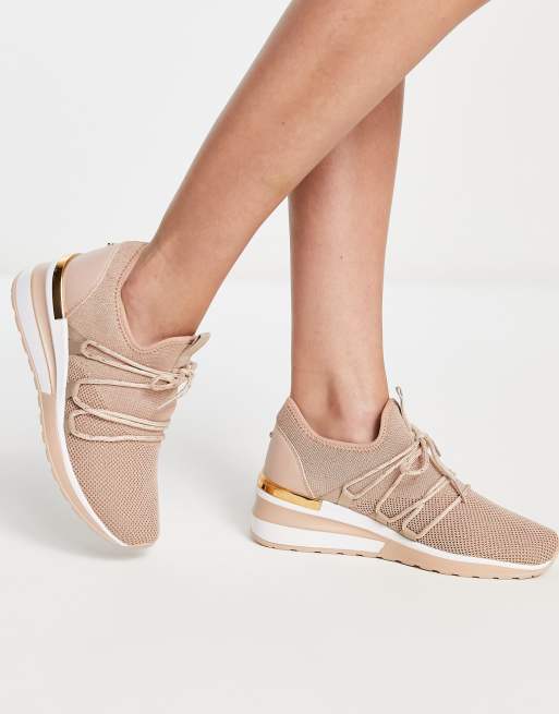 Dune – London Elisse – Flyknit – Rosa sneakers med snörning 