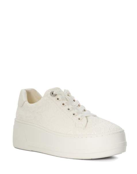 Dune London Embraced bridal trainer shoe in ivory - view 1