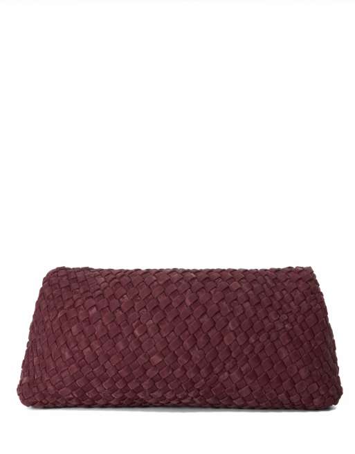 Dune London Encourage clutch bag in burgundy, 3 of 4
