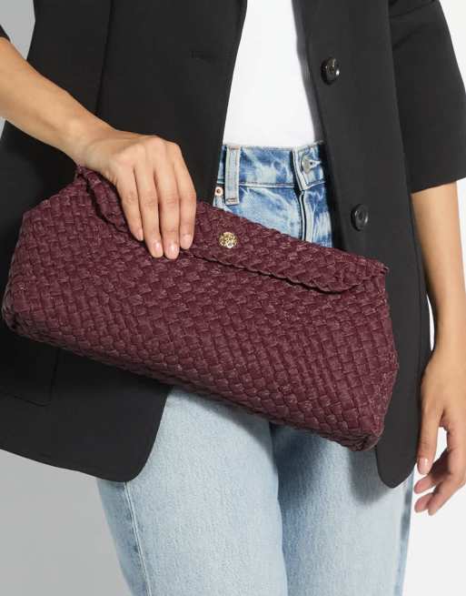 Dune London Encourage clutch bag in burgundy, 4 of 4