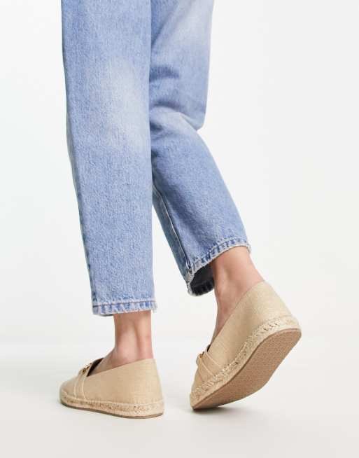 Dune London espadrilles with trim detail in camel canvas ASOS