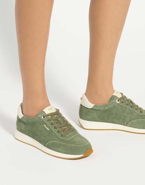 Dune London Ettah trainers in sage suede - view 1