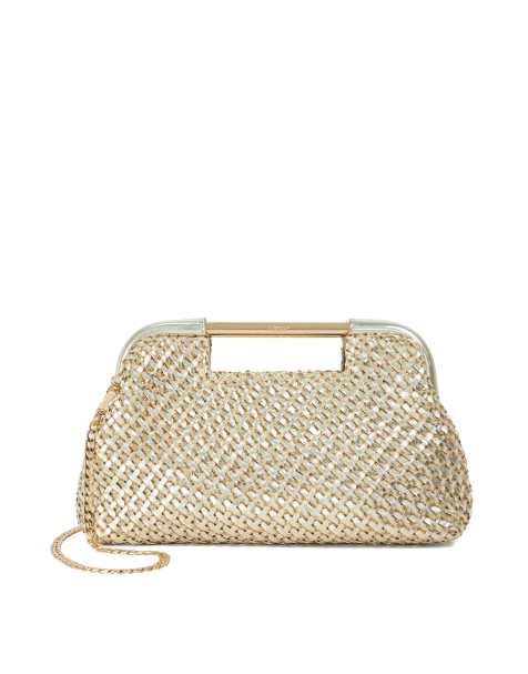 Dune London Expression clutch bag in gold - view 1