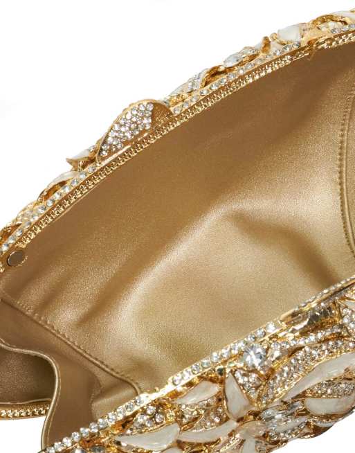 Dune London Extravagant clutch bag in gold, 2 of 4