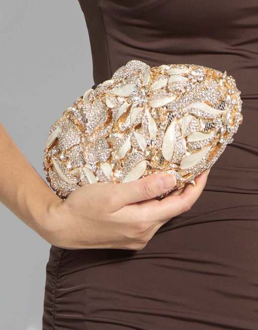 Dune London Extravagant clutch bag in gold, 4 of 4