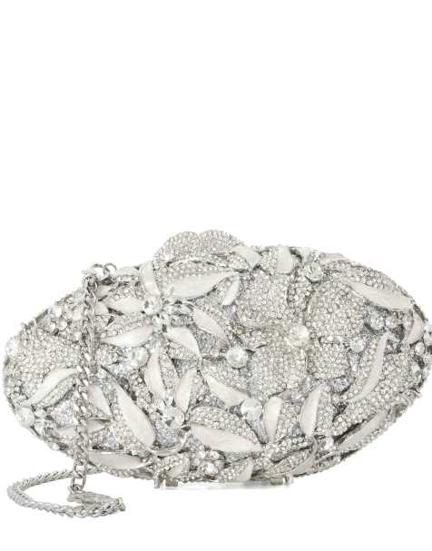 Dune London Extravagant clutch bag in silver - view 1
