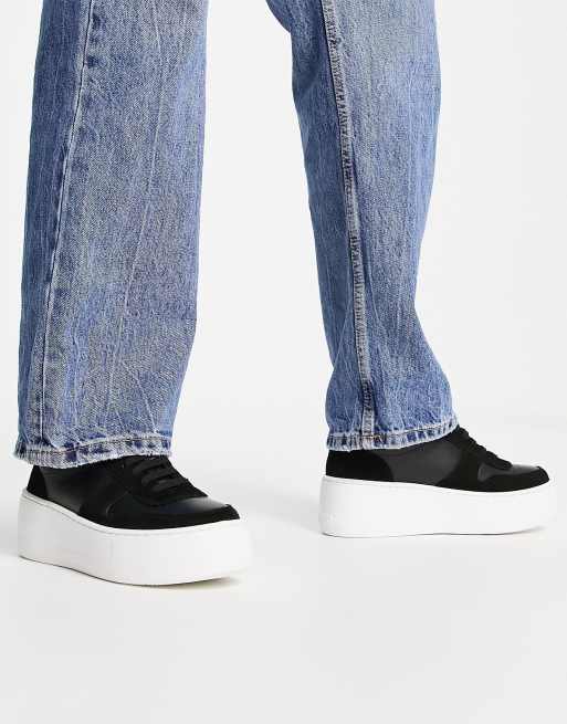 Dune London flatform sneakers in black 