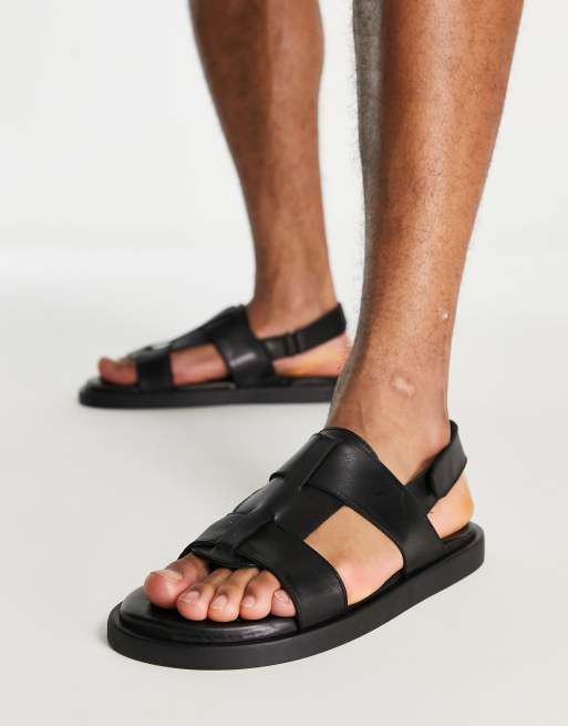 Zonnig kathedraal kas Dune London - Flow - Leren sandalen in zwart | ASOS