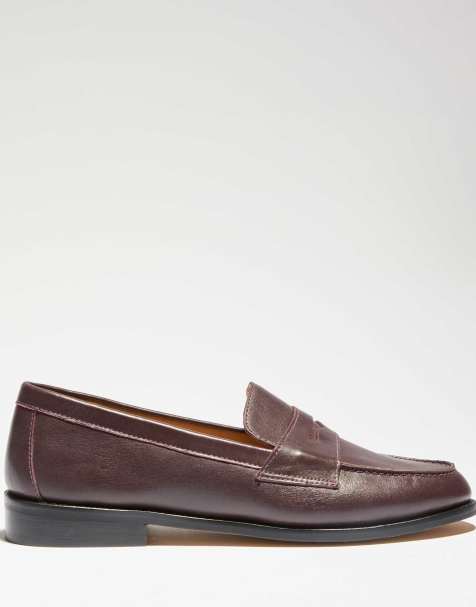 Dune London Ginelli loafers in burgundy - view 1