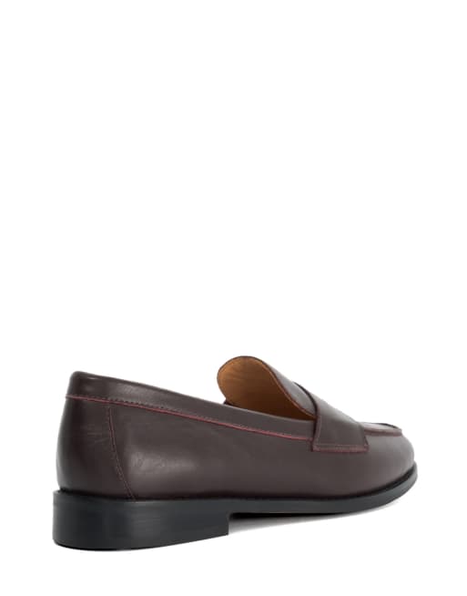 Dune London Ginelli loafers in burgundy, 2 of 3