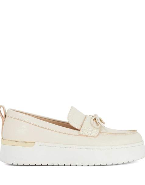 Dune London Glide loafers in ecru - view 1