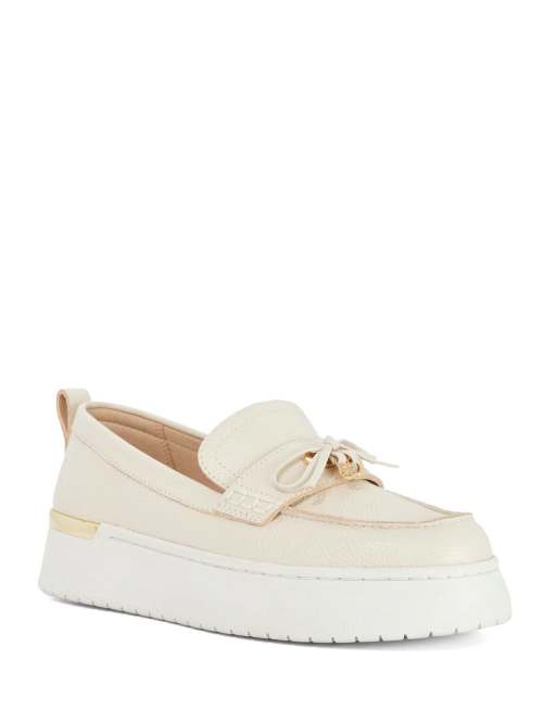 Dune London Glide loafers in ecru, 2 of 4
