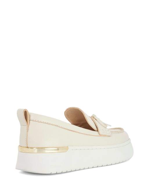 Dune London Glide loafers in ecru, 3 of 4