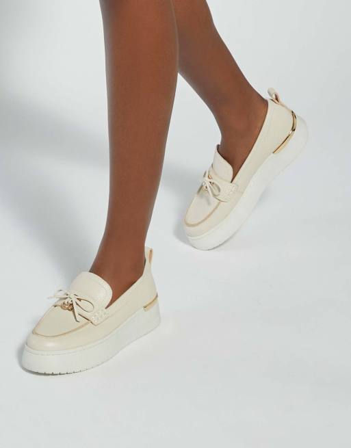 Dune London Glide loafers in ecru, 4 of 4