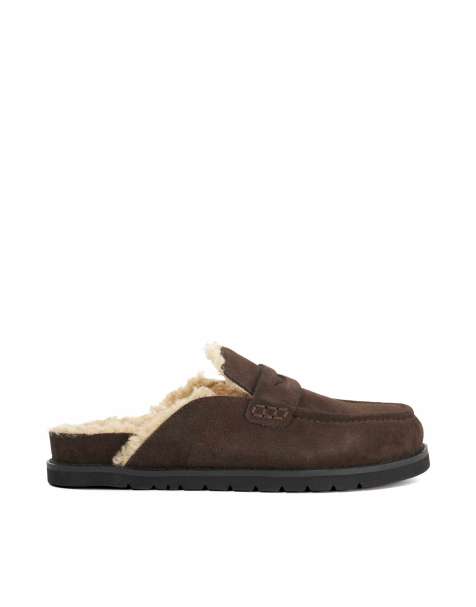Dune London Goldy mules in brown - view 1