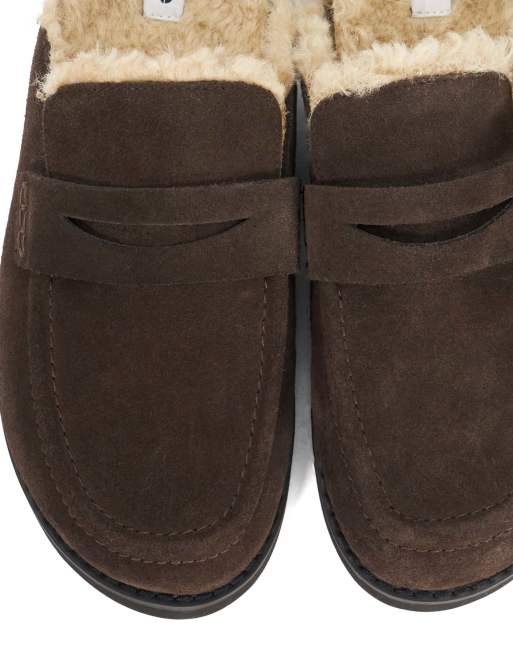 Dune London Goldy mules in brown, 5 of 5