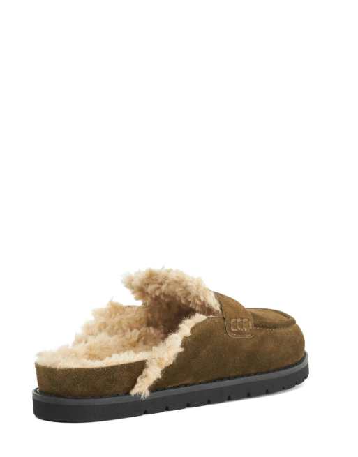 Dune London Goldy mules in khaki, 2 of 3