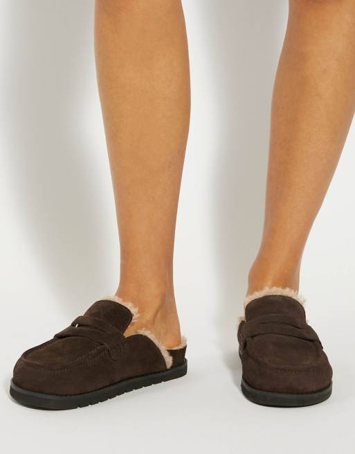 Dune London Goldys mules in brown, 4 of 4