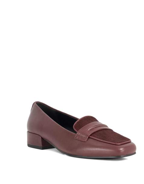 Dune London Gorgeouss loafers in burgundy - view 1