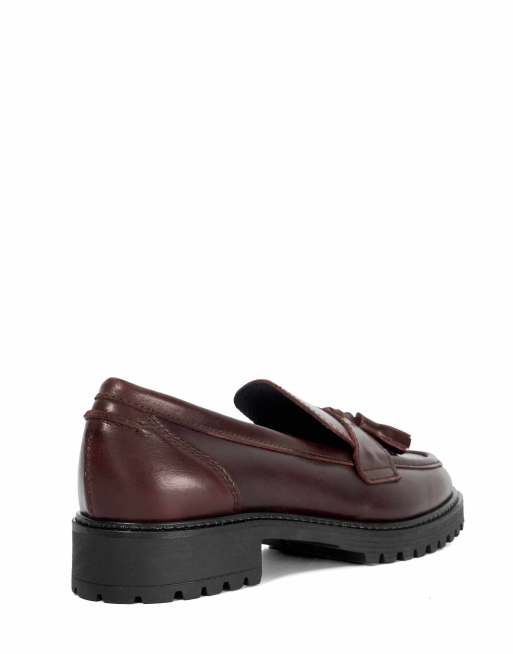 Dune London Gracelyn loafers in burgundy, 2 of 4