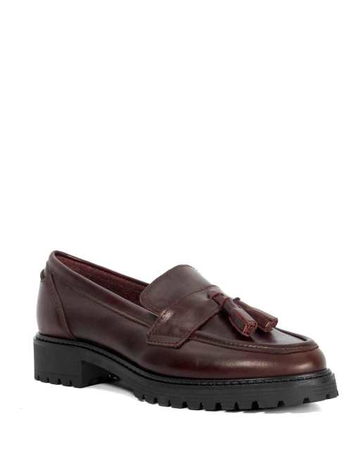 Dune London Gracelyn loafers in burgundy, 4 of 4