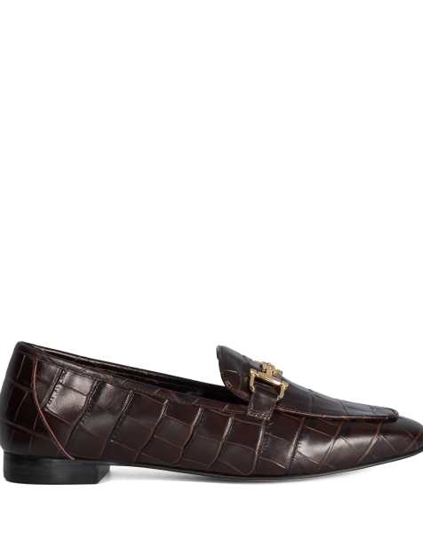 Dune London Grained loafers in brown - view 1