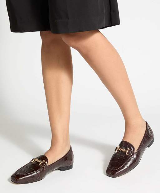 Dune London Grained loafers in brown, 3 of 4