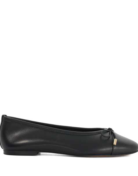 Dune London Haliah ballet pumps in black - view 1
