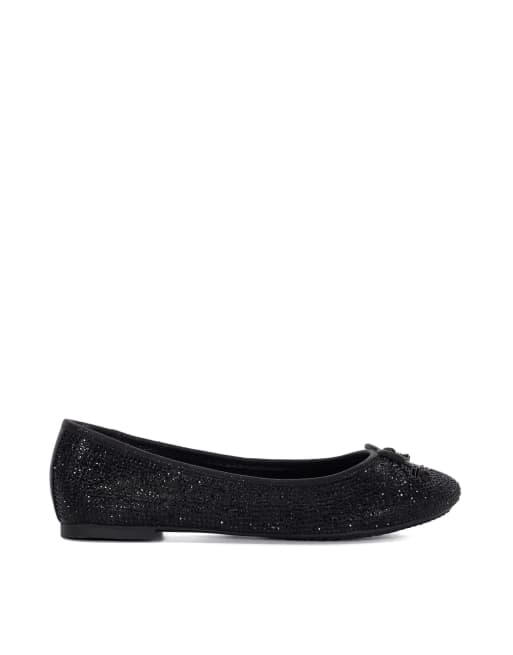 Dune London Hallo ballet pumps shoe in black
