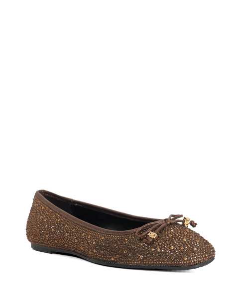 Dune London Halt ballet pumps in bronze - view 1