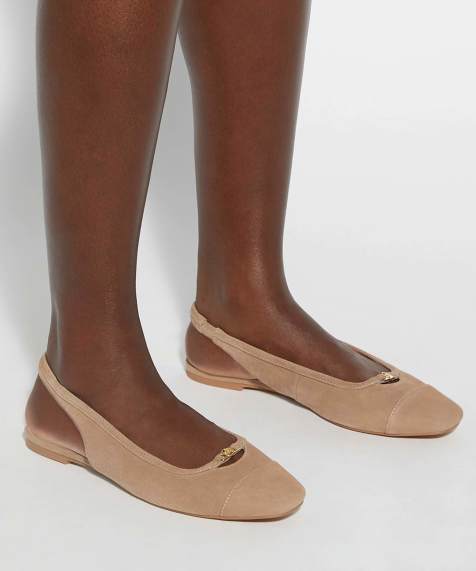 Dune London Hanna ballet pumps in caramel - view 1