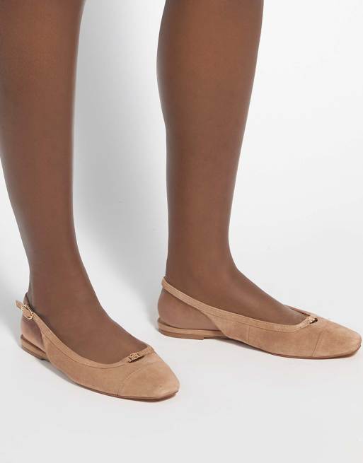 Dune London Hanna ballet pumps in caramel, 4 of 4
