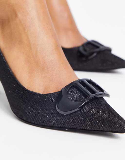 Dune black court shoes sales