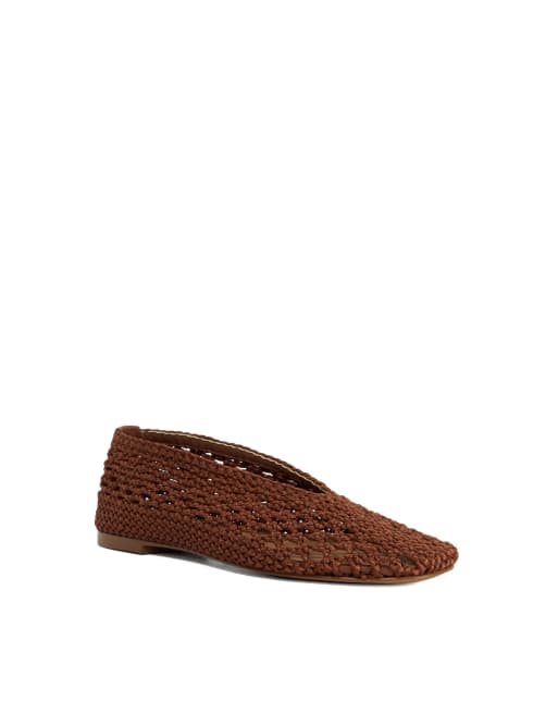 Dune London Harleyn ballet pumps in brown, 3 of 4