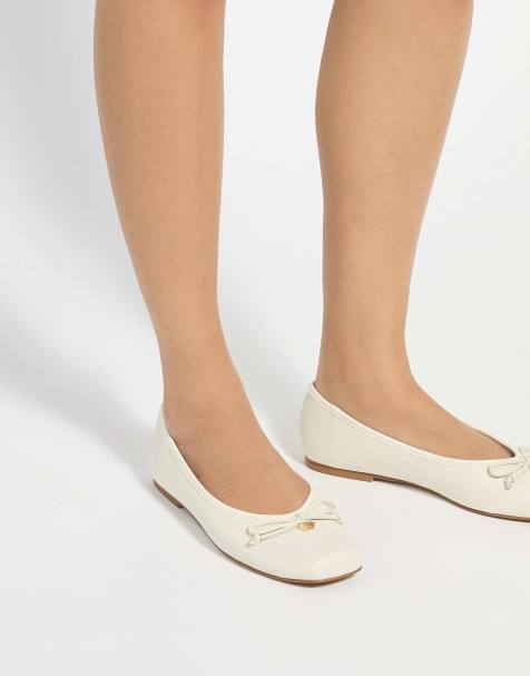 Dune London Harllowe ballet pumps in ecru - view 1