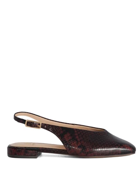 Dune London Heartbeat ballet pumps in brown - view 1
