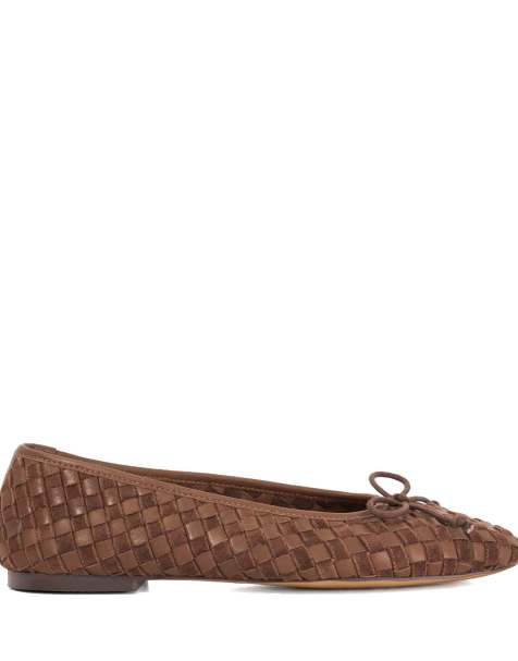 Dune London Heat ballet pumps in brown - view 1