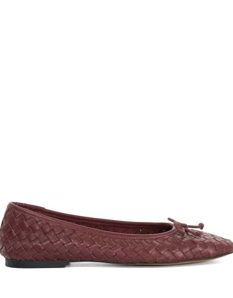 Dune London Heat ballet pumps in burgundy - view 1