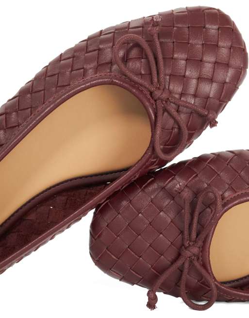 Dune London Heat ballet pumps in burgundy, 3 of 4