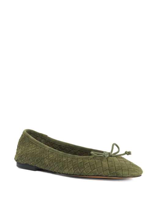 Dune London Heat ballet pumps in dark green, 4 of 4