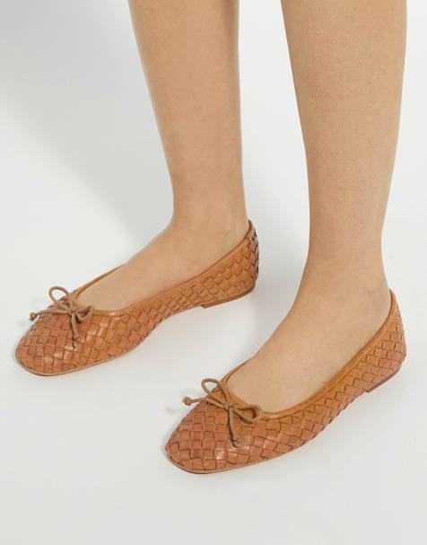 Dune London Heat ballet pumps in tan - view 1