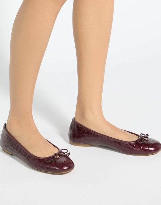 Dune London Helenne ballet pumps in burg, 3 of 5
