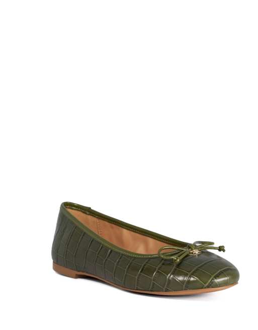 Dune London Helenne ballet pumps in green, 4 of 4