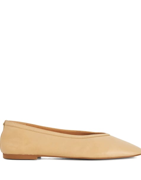 Dune London Hetta ballet pumps in camel - view 1