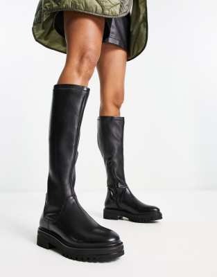 Dune London high leg boot in black