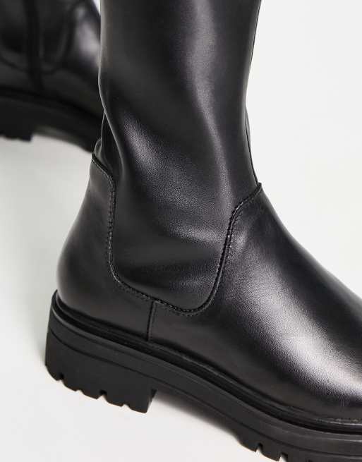 Dune London high leg boot in black