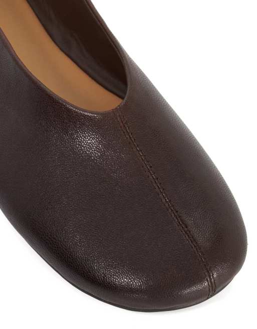 Dune London Highway ballet pumps in brown, 3 of 4