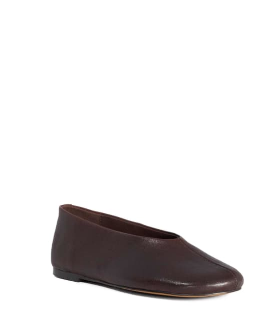 Dune London Highway ballet pumps in brown, 4 of 4