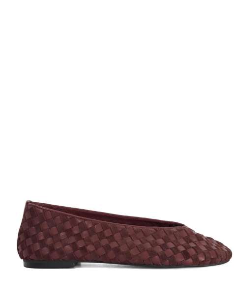 Dune London Homely ballet pumps in burgundy - view 1
